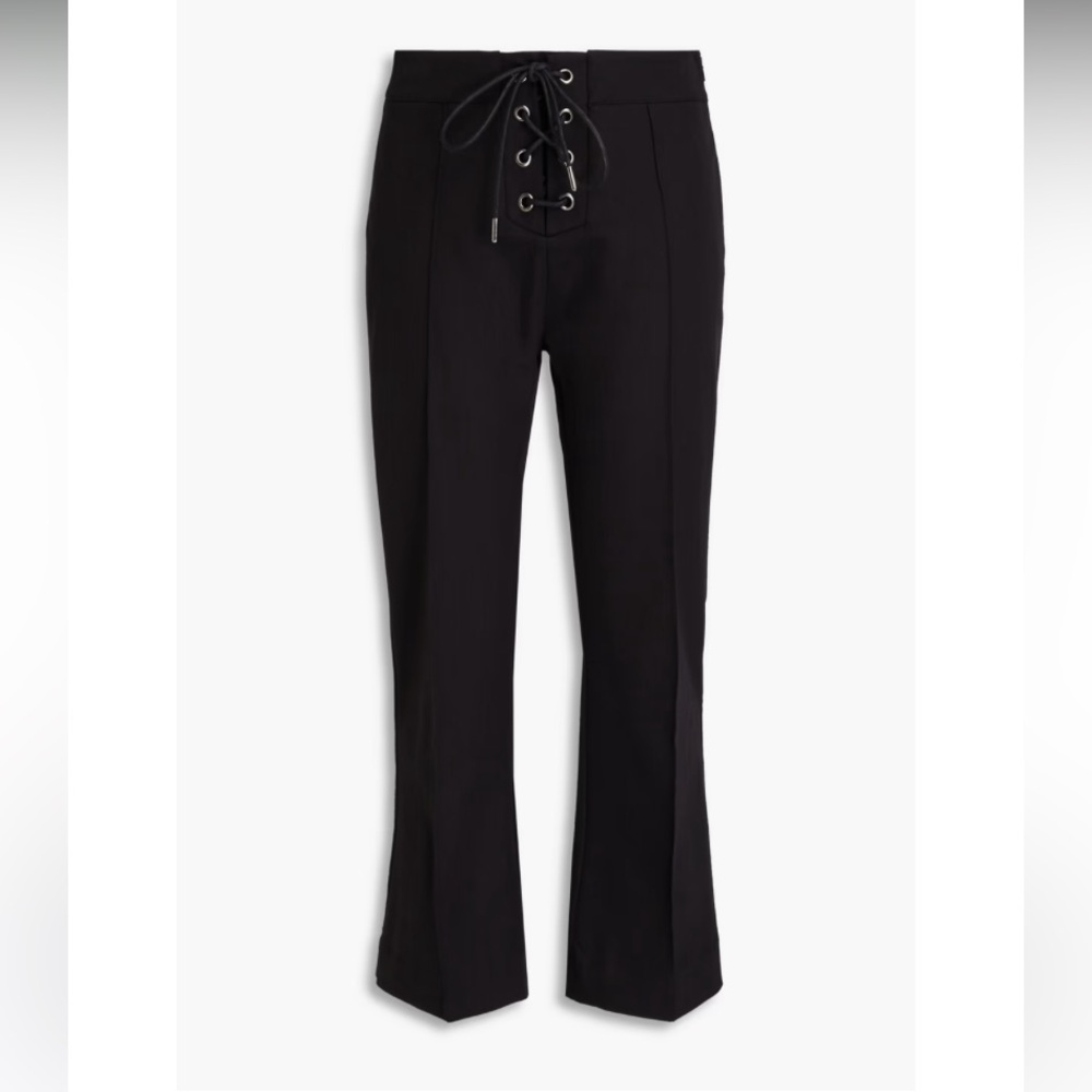 Black Lace-Up Women's Pants - Picture 2 of 8